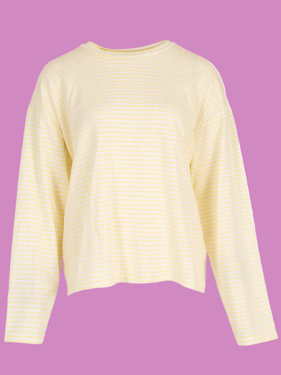 Longsleeve Streep - Wit/Geel