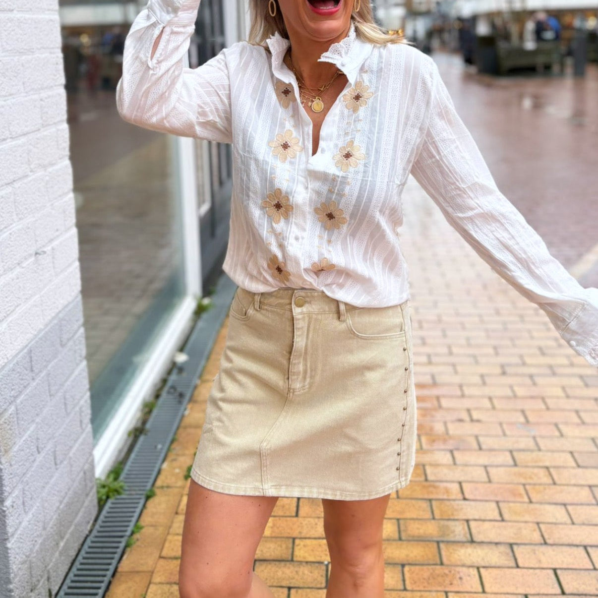 Rokje Jeans - Gooisch Beige