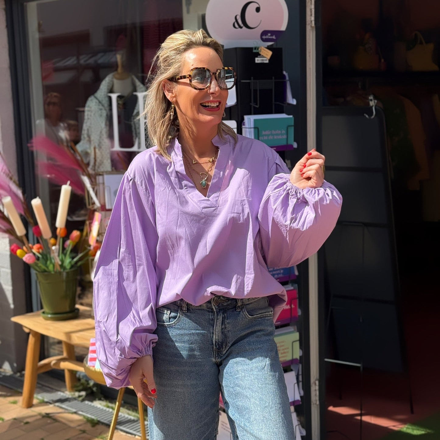 Blouse Pofmouw - Lila