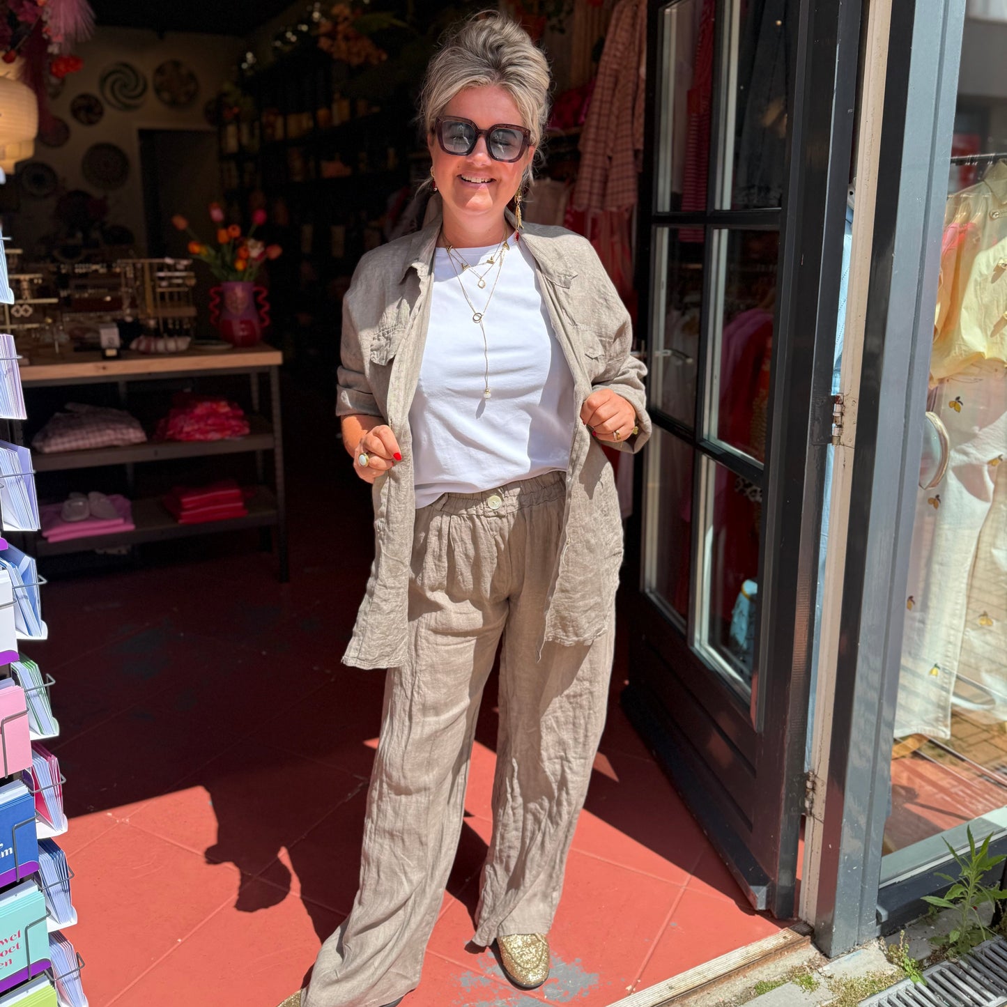 Broek Linnen - Taupe