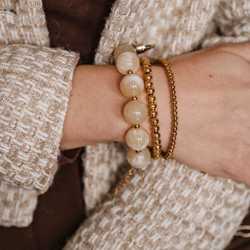 Armband Luxe Kraal - Butter Yellow