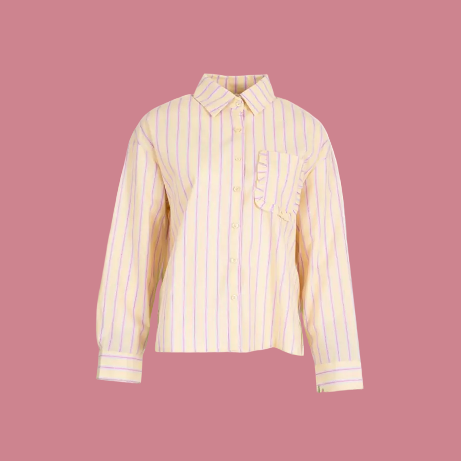 Blouse Streep - Geel/Roze
