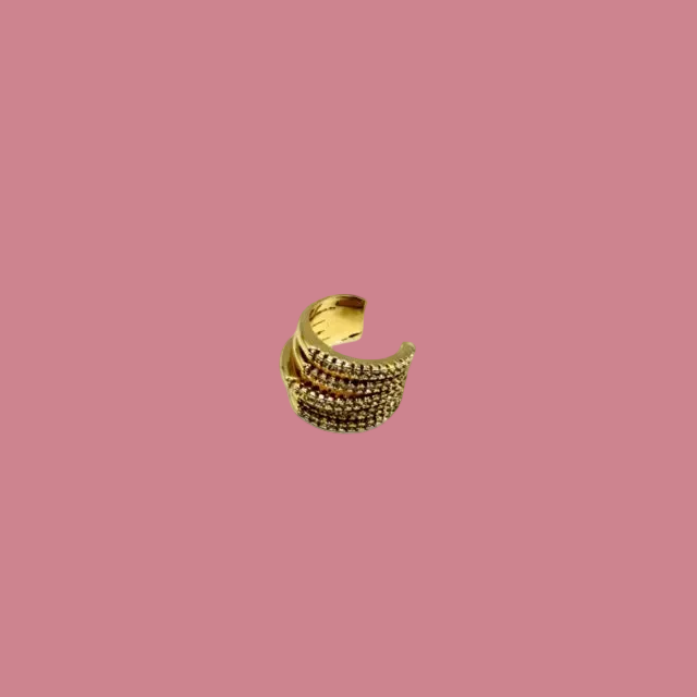 EarCuff Golden Crystal