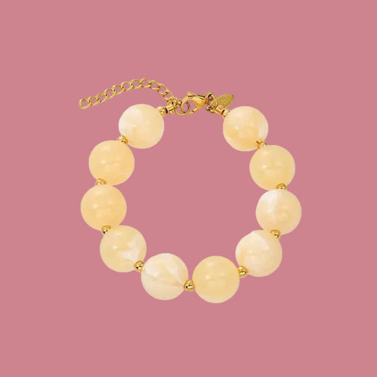 Armband Luxe Kraal - Butter Yellow