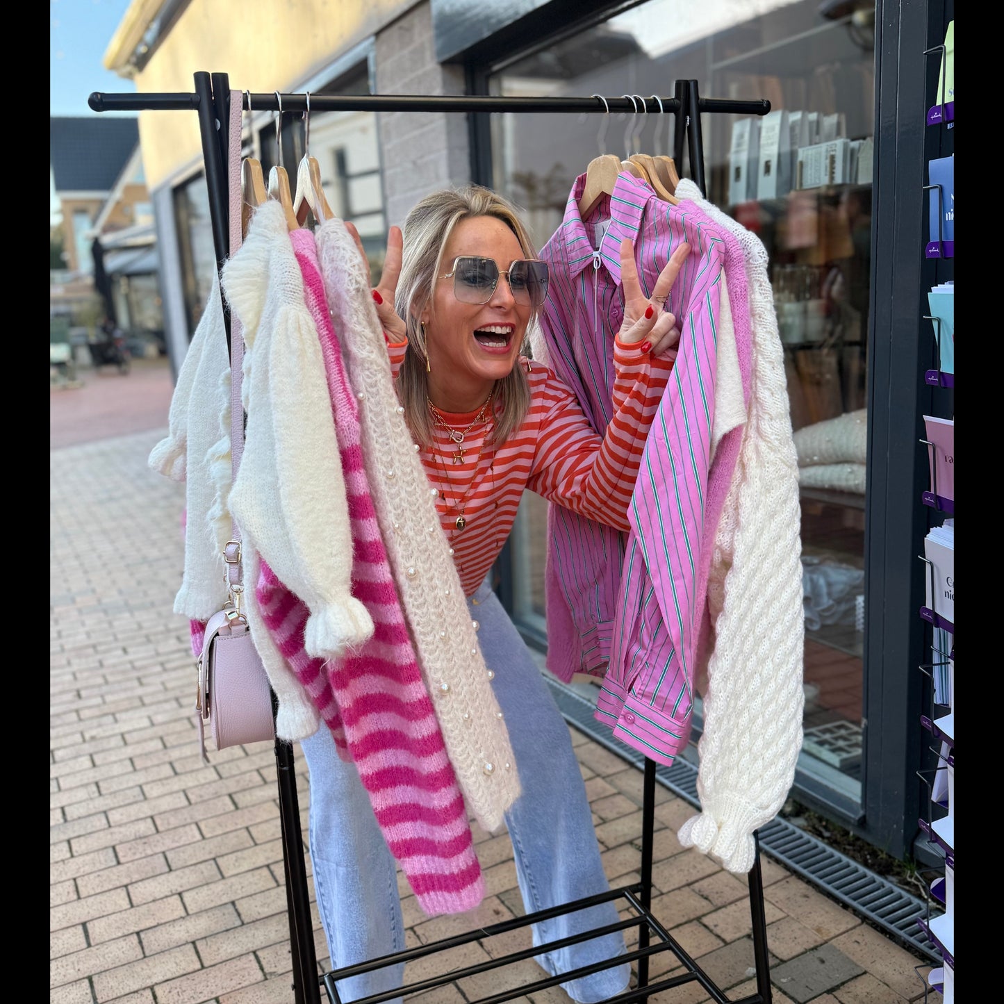 Longsleeve Streep - Oranje/Zalm