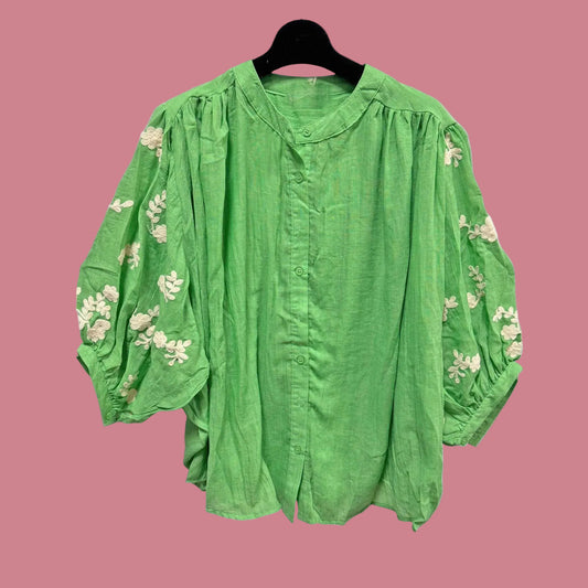 Blouse Broderie - Groen