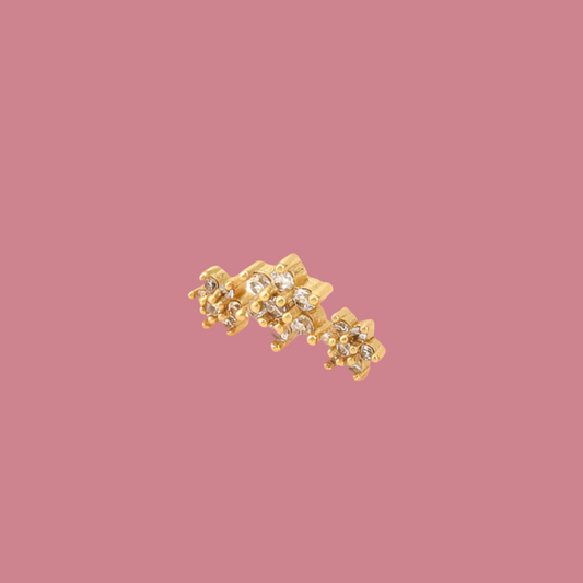 Oorbel White Flower - Goud