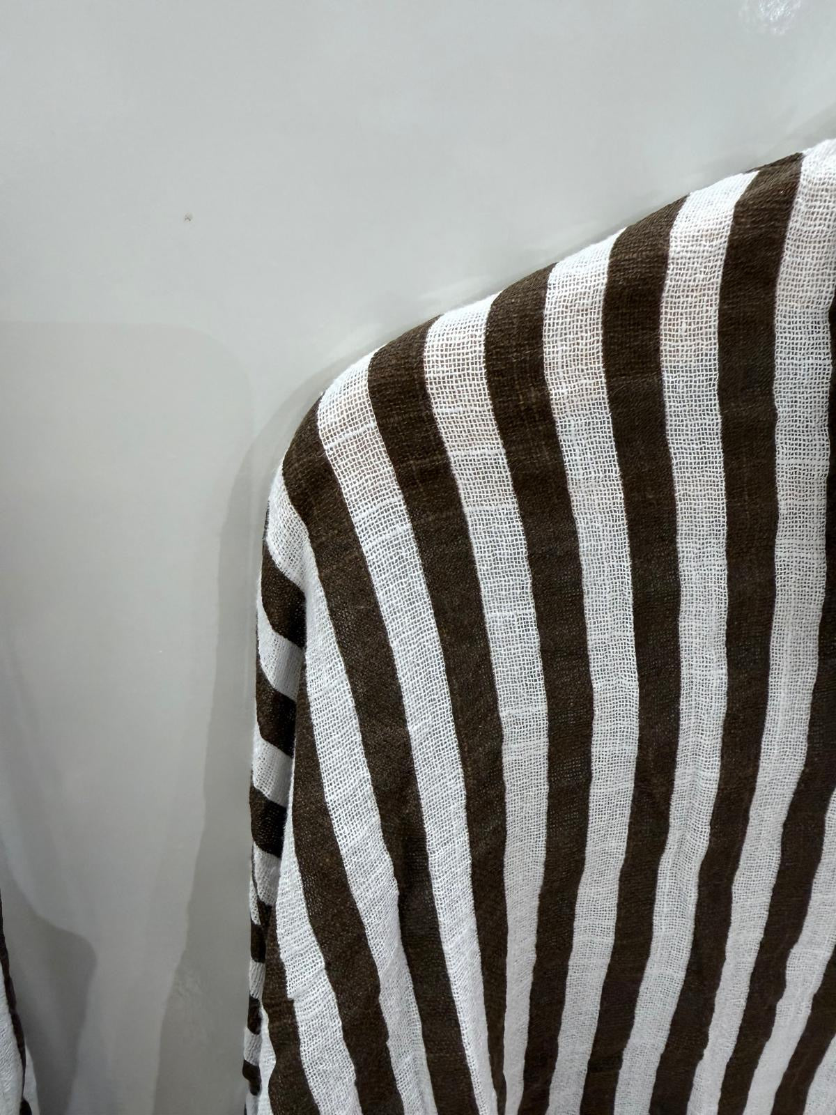 Blouse Streep - Bruin/Wit