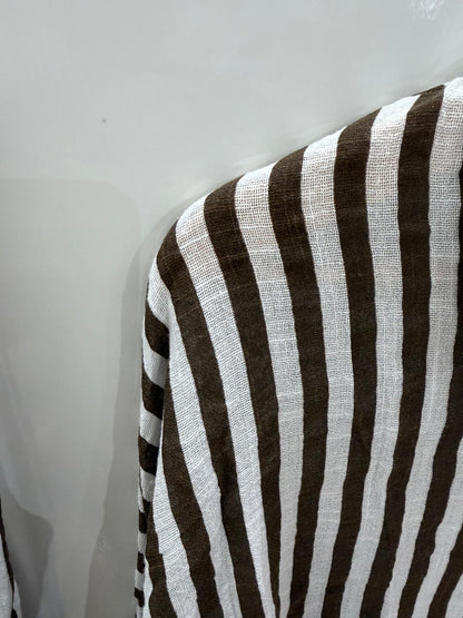 Blouse Streep - Bruin/Wit