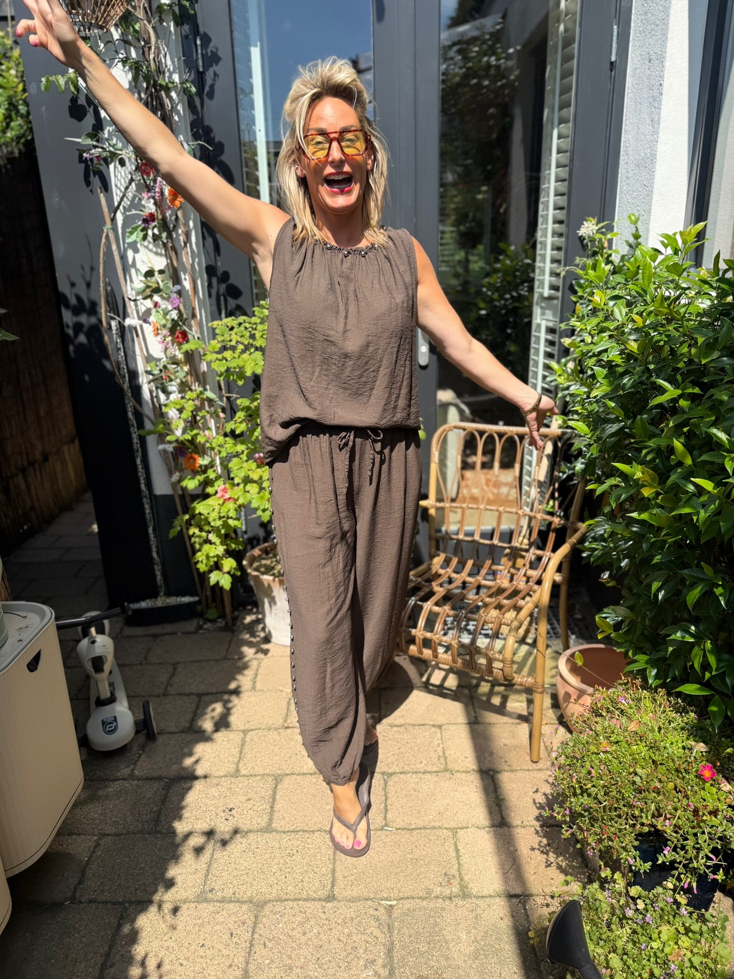 Co-ord Setje Studs - Bruin