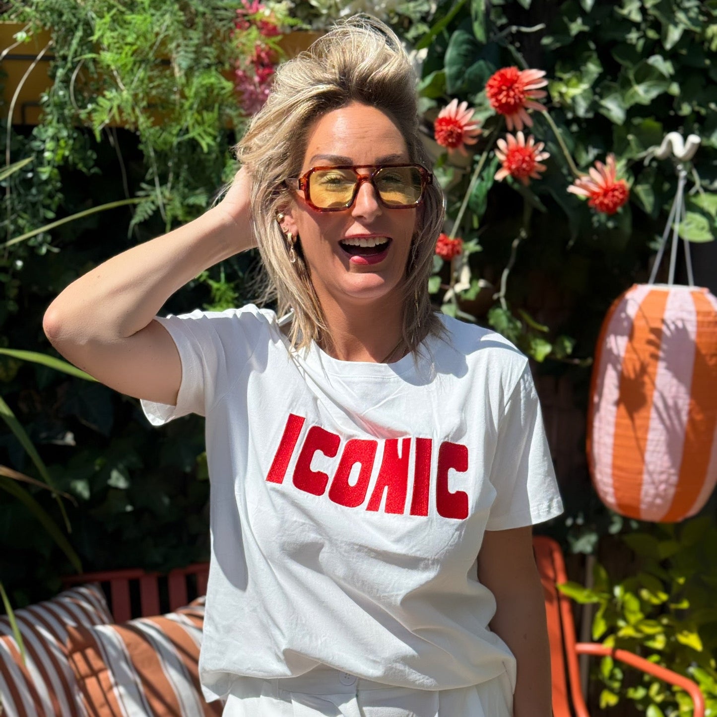 T-shirt ICONIC - Wit/Rood