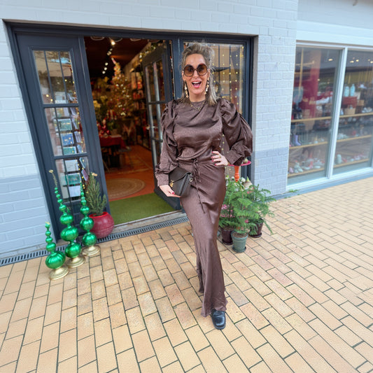 Satijnen Rok - Bruin