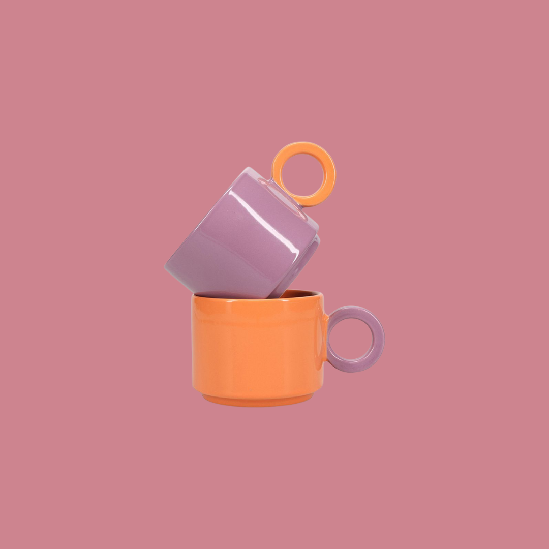 Beker Lou Oranje/Paars 28cl