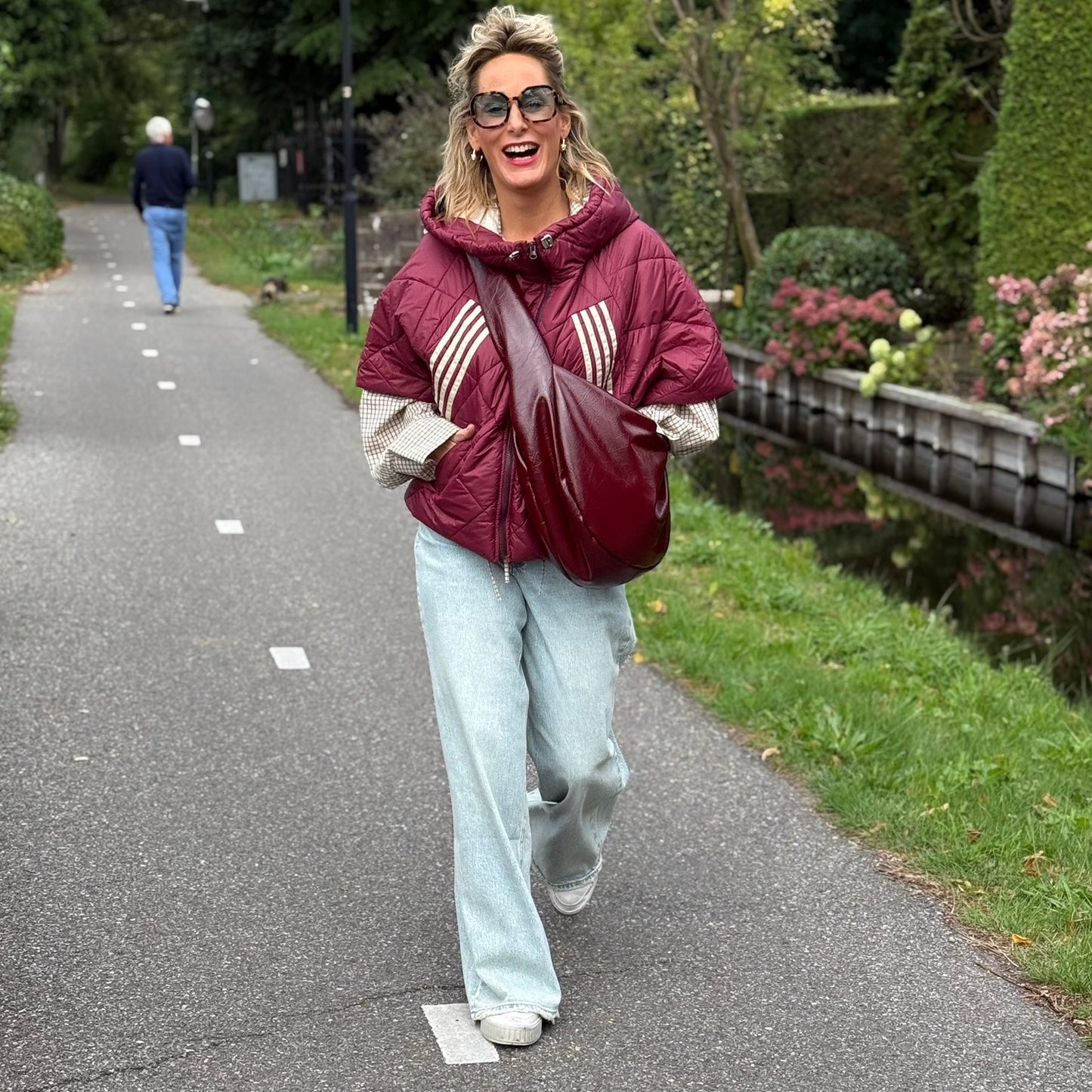 Bodywarmer Streep - Bordeaux