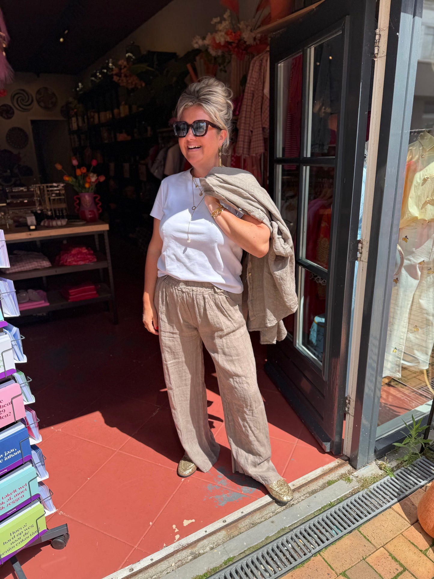 Broek Linnen - Taupe