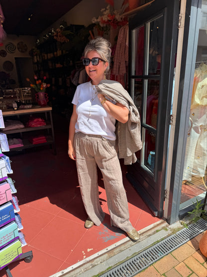 Broek Linnen - Taupe