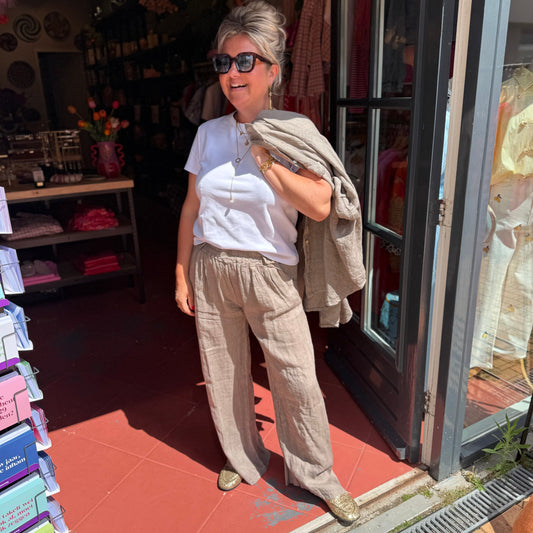 Broek Linnen - Taupe