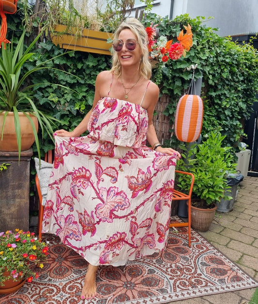 Maxi Jurk Paisley - Roze Mix