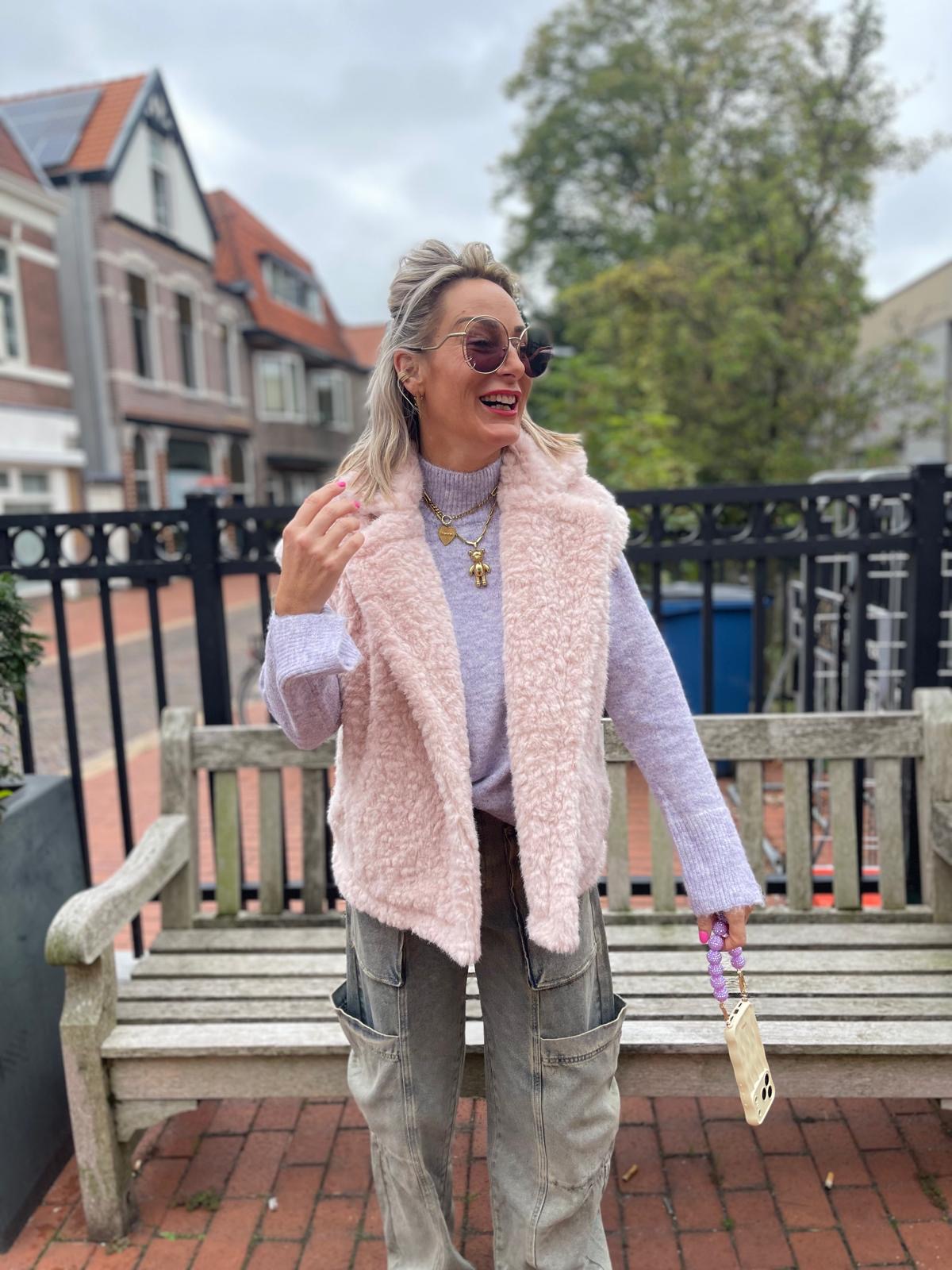 Gilet Teddy - Zacht Roze