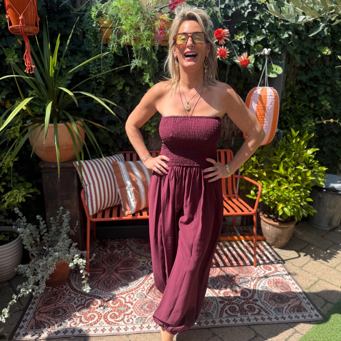 Jumpsuit Strapless- Bordeaux