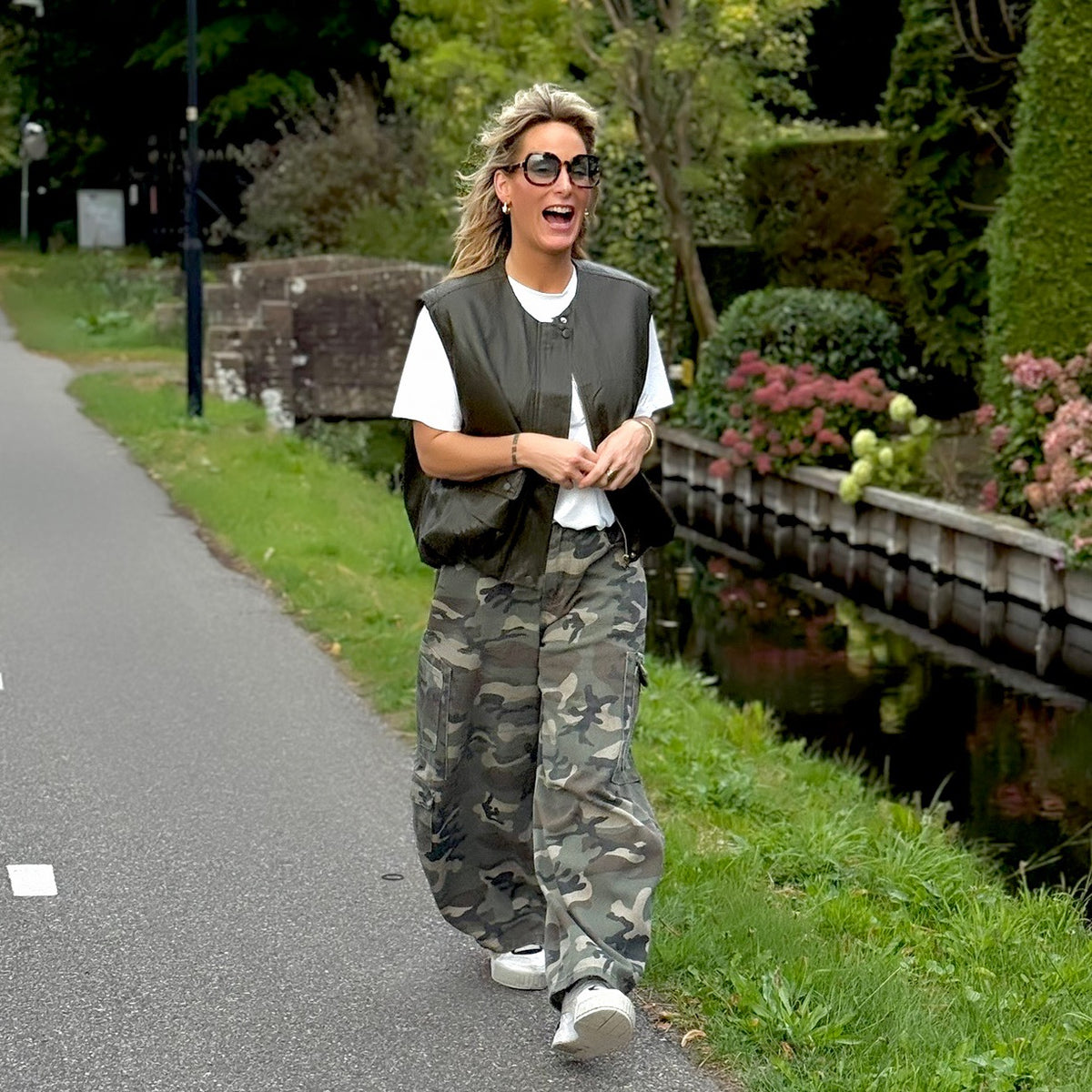 Gilet Leer - Groen