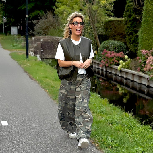 Gilet Leer - Groen