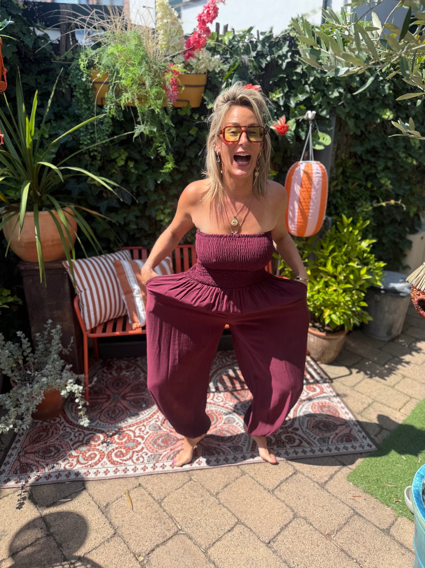 Jumpsuit Strapless- Bordeaux