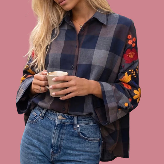 Blouse Bloem - Blauw