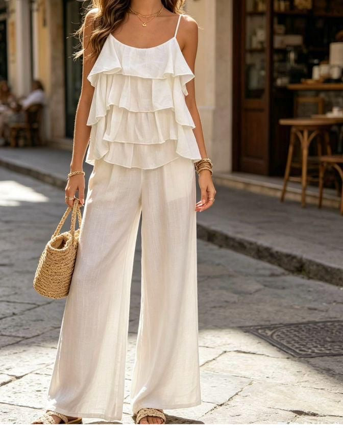 Setje Ruffle - Gooisch Beige