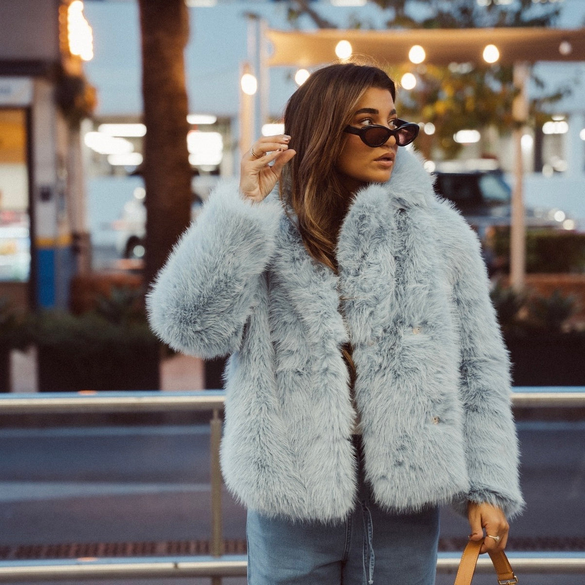 Jas Faux Fur - Zacht Blauw