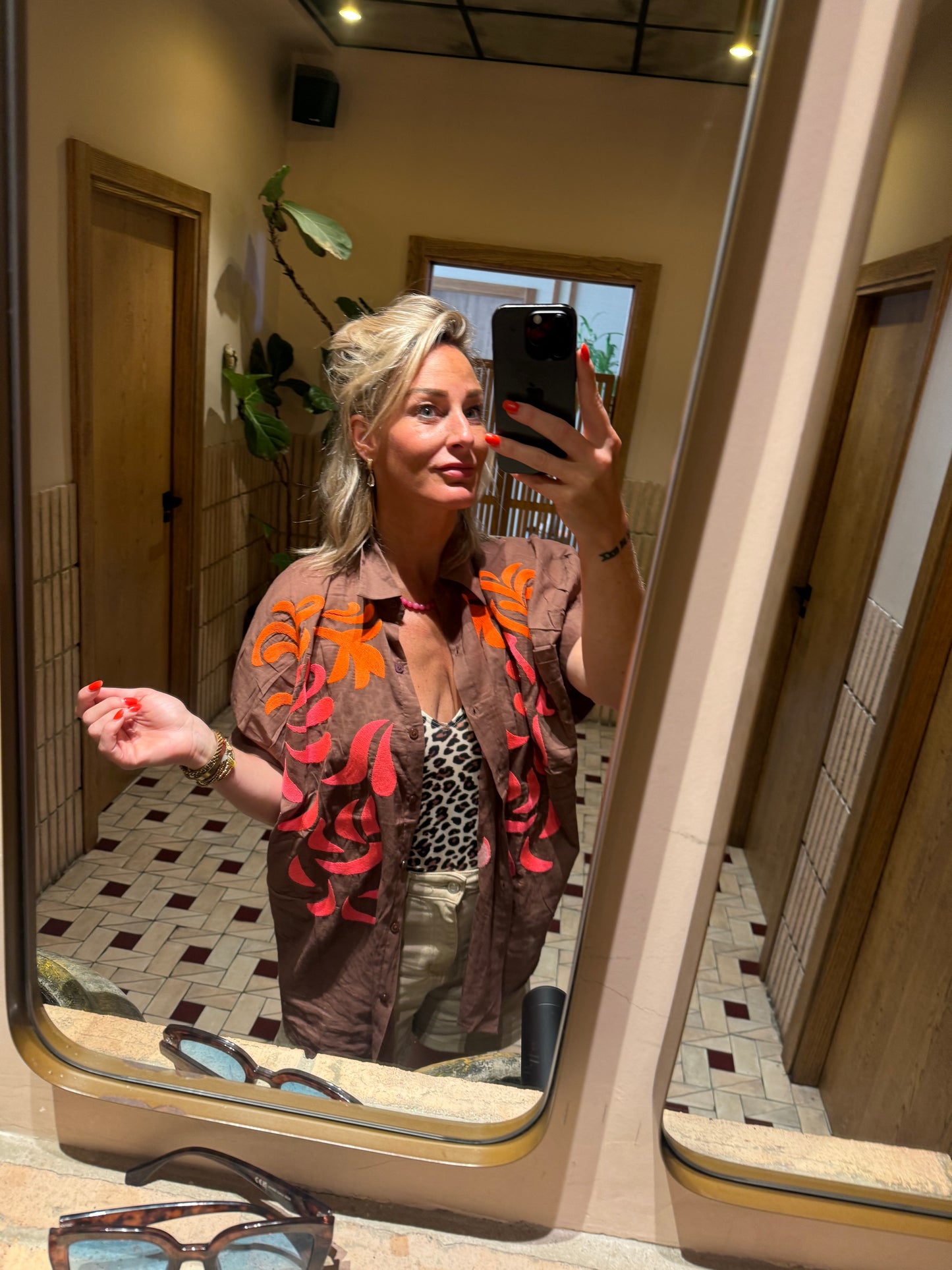 Blouse Print - Bruin