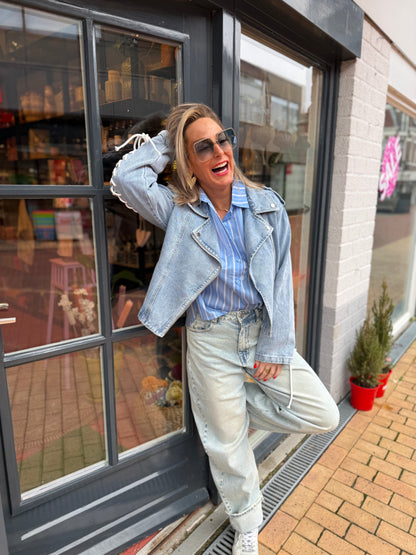 Blouse Streep - Blauw/Wit