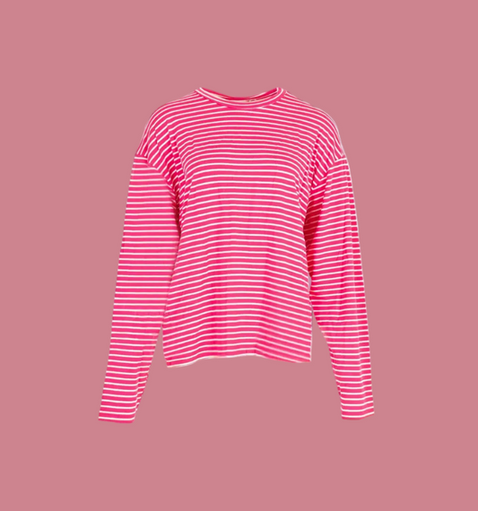 Longsleeve  - Roze/Wit