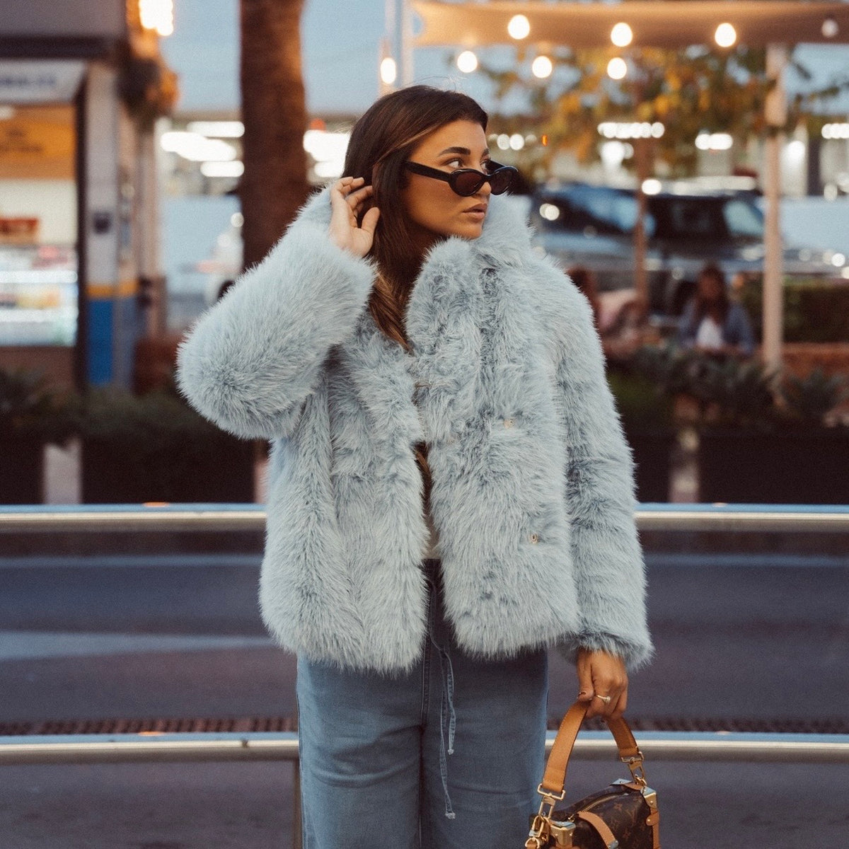 Jas Faux Fur - Zacht Blauw