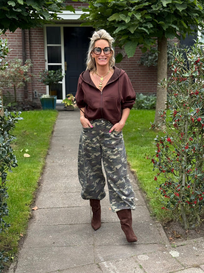 Jeans Barrel Strass - Camouflage