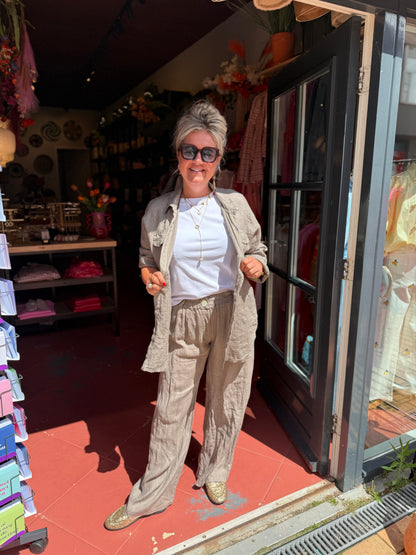Broek Linnen - Taupe