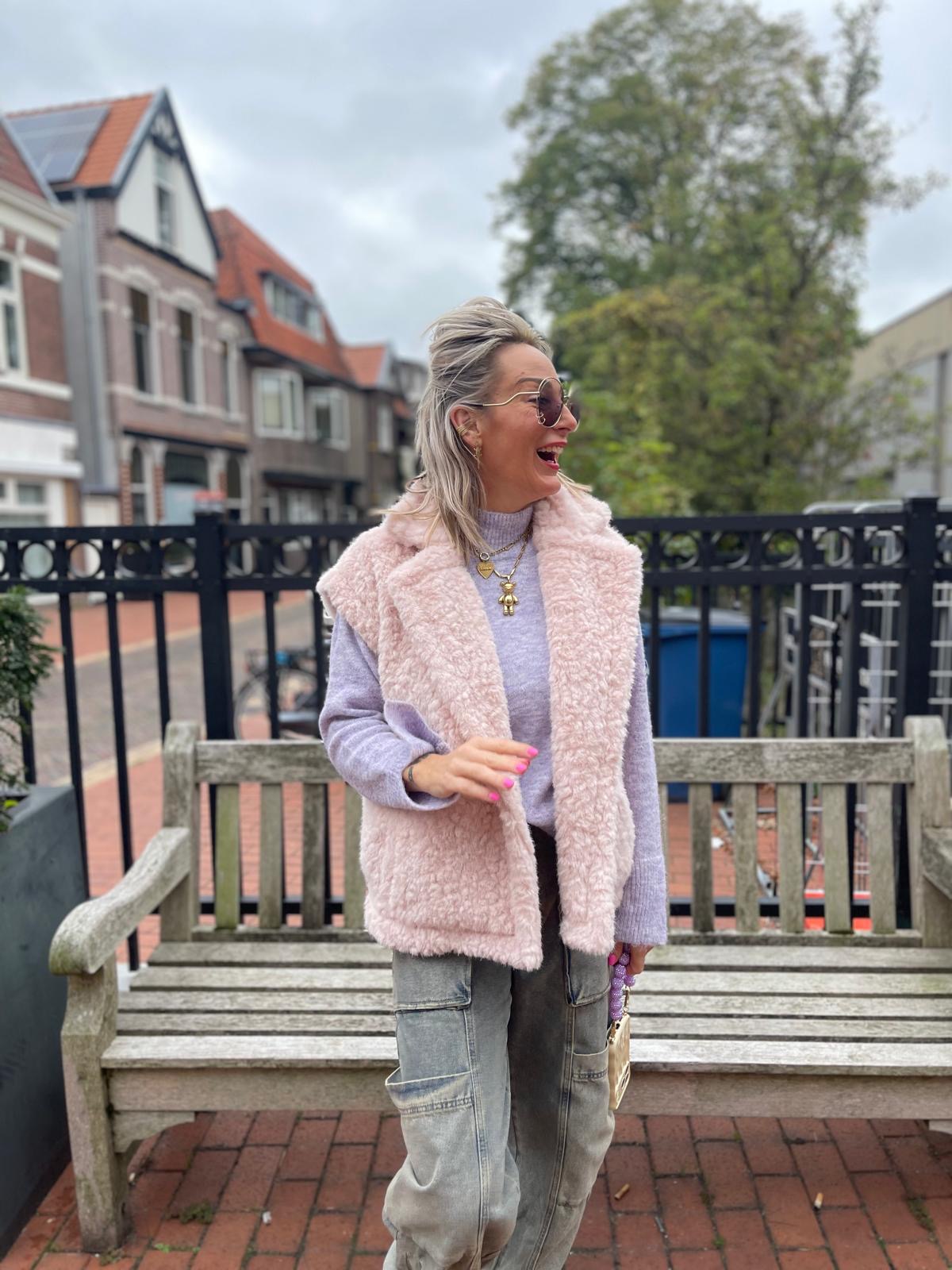 Gilet Teddy - Zacht Roze