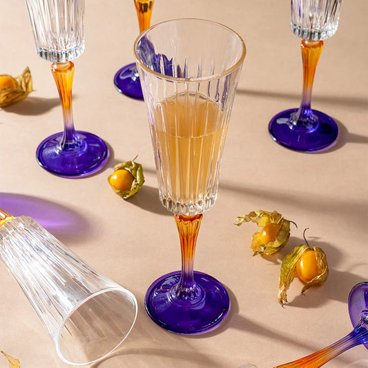 Champagneglazen Gipsy - Paars/Geel