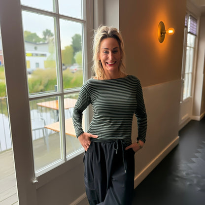 Truitje Cashmere - Groen/Zwart