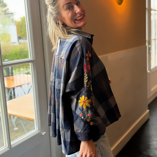 Blouse Bloem - Blauw