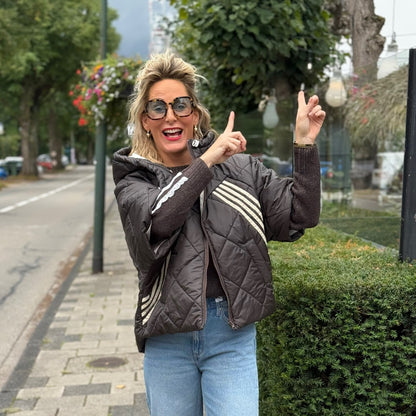 Bodywarmer Streep - Bruin