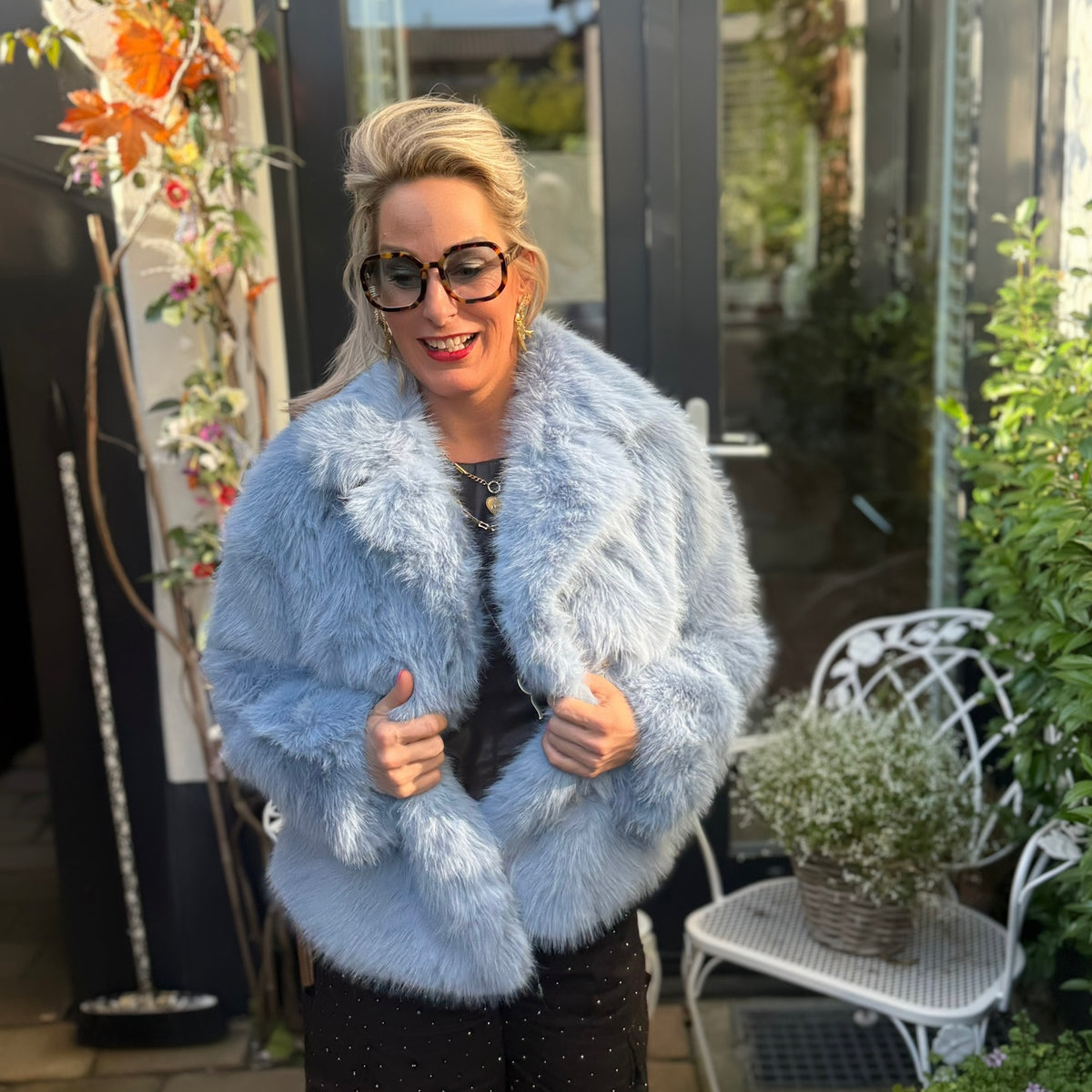 Jas Faux Fur - Ijs Blauw