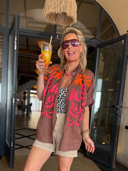 Blouse Print - Bruin