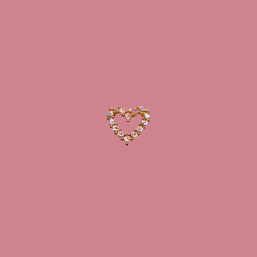 Oorbel Hart Strass - Goud