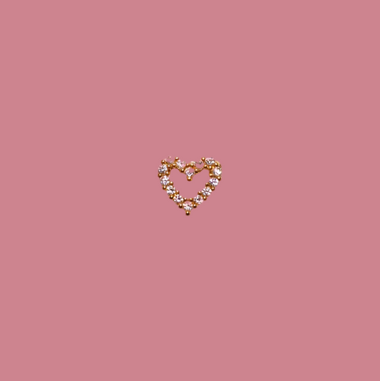 Oorbel Hart Strass - Goud