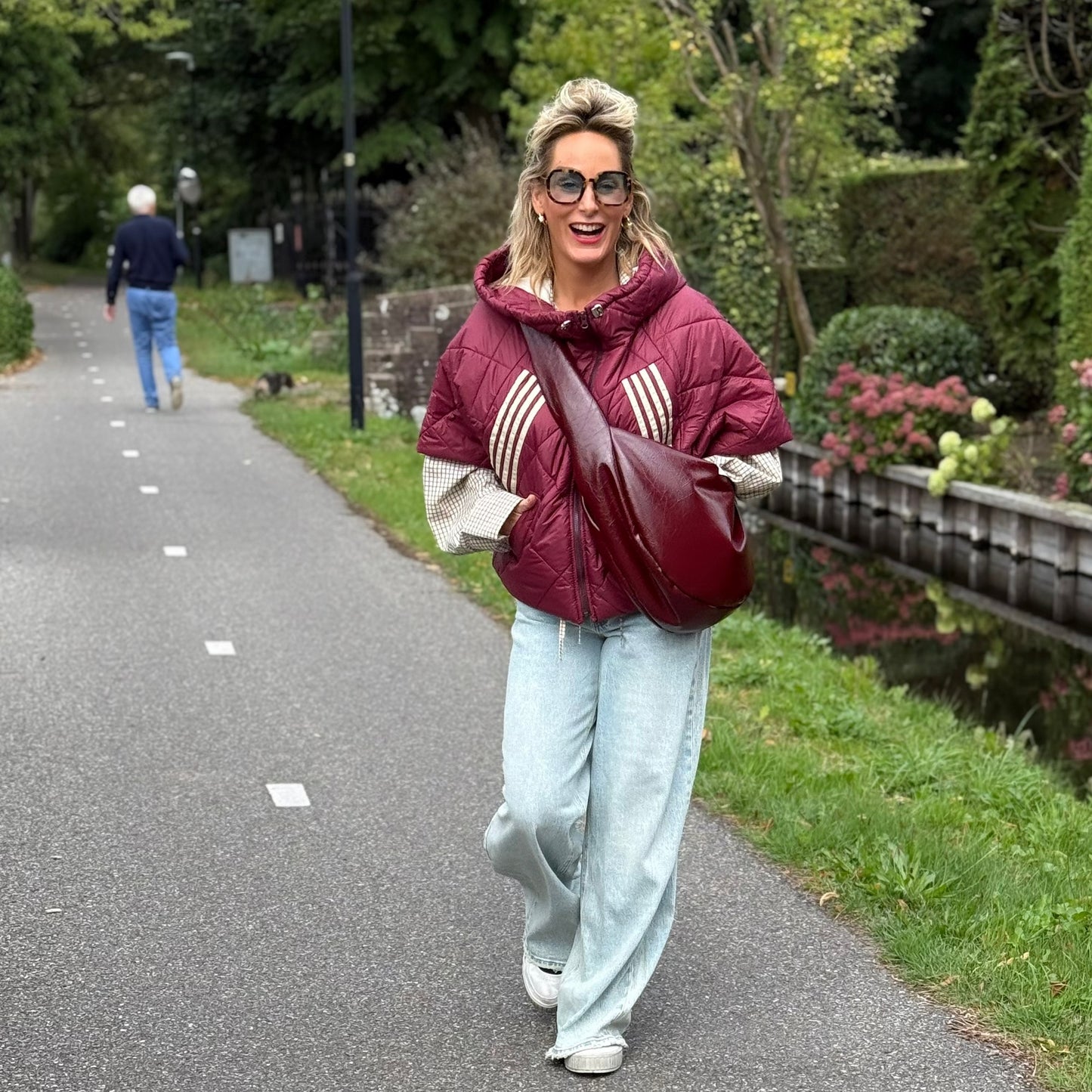 Bodywarmer Streep - Bordeaux