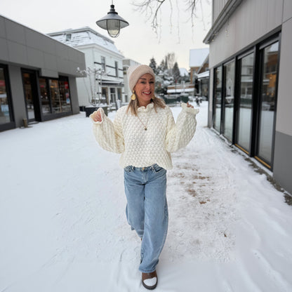 Trui Ruffle - Roomwit