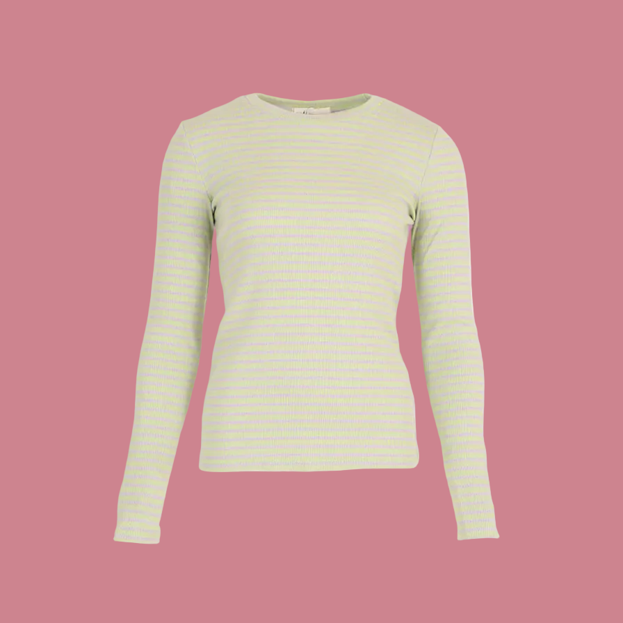 Basic Streep Top - Mint/Lila