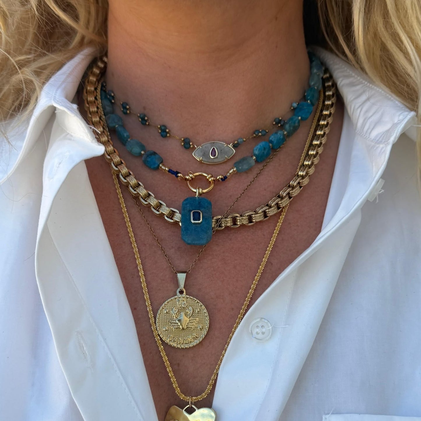 Ketting Steen - Blauw