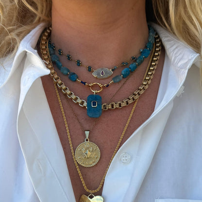 Ketting Steen - Blauw